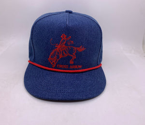 Dark denim caps