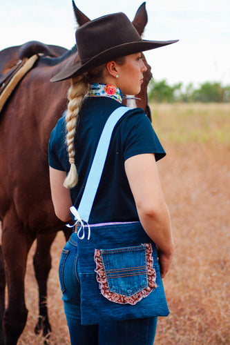 Brown paisley cinch bag