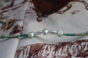 Blue green and gold