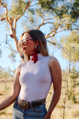 Rusty red satin necktie