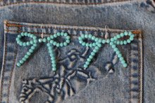 Load image into Gallery viewer, Blue bow earrings