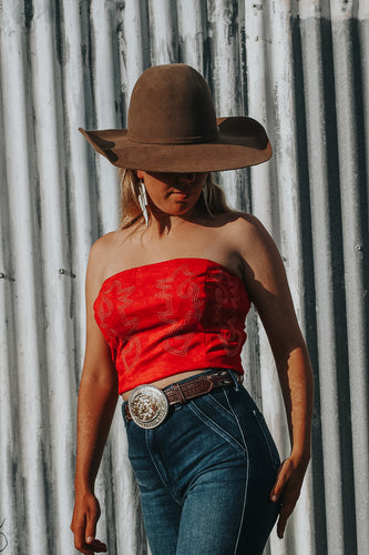 Red crop top