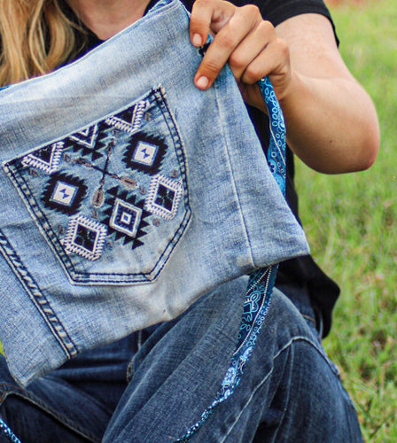 Aztec denim bag