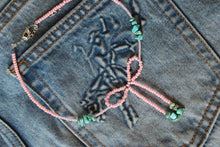 Load image into Gallery viewer, Pink bow beaded choker