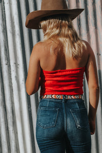 Red crop top