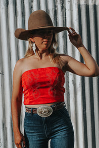 Red crop top