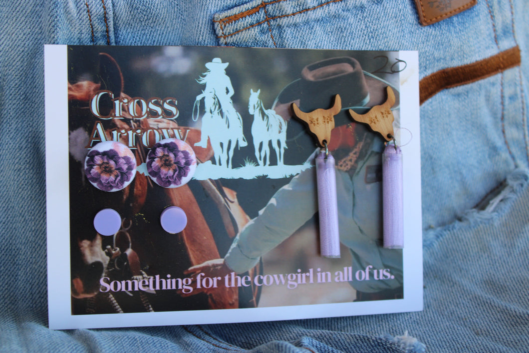 Earring pack purple