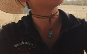 Turquoise drop chokers