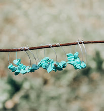 Load image into Gallery viewer, Turquoise rock hoops.